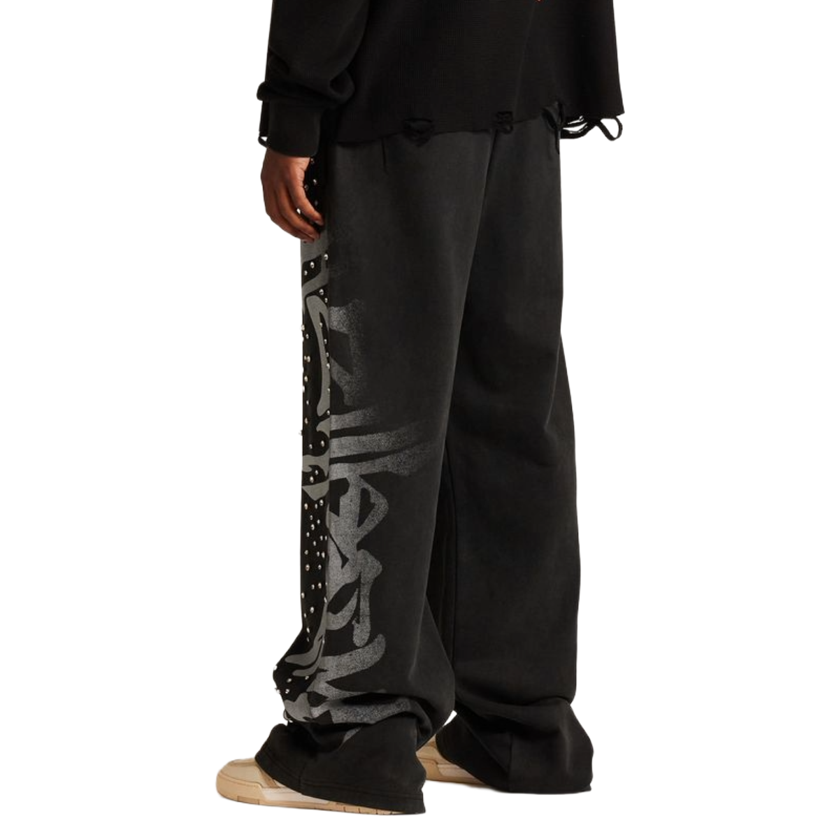 EMBELLISH LOGO SWEATPANT - BLACK