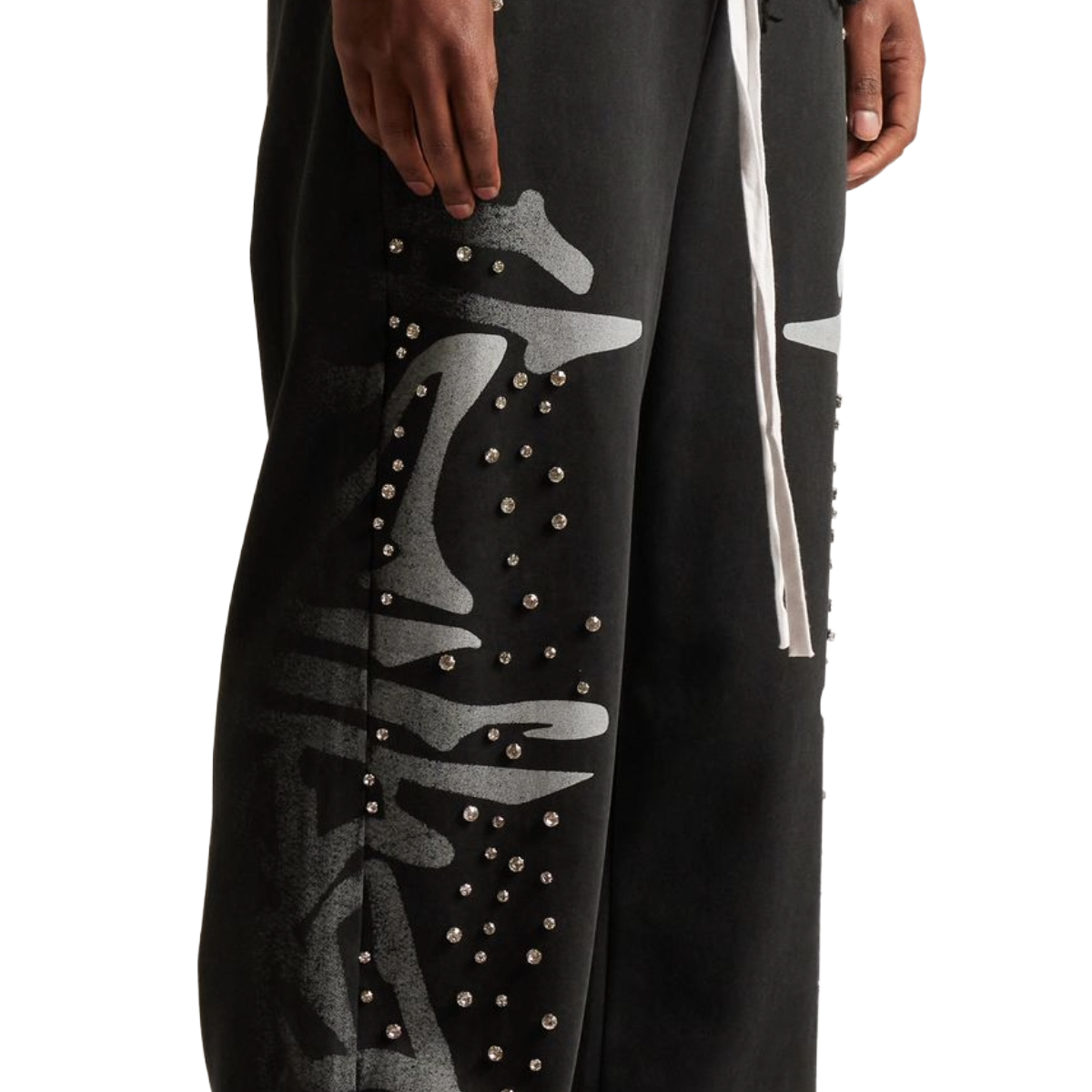 EMBELLISH LOGO SWEATPANT - BLACK