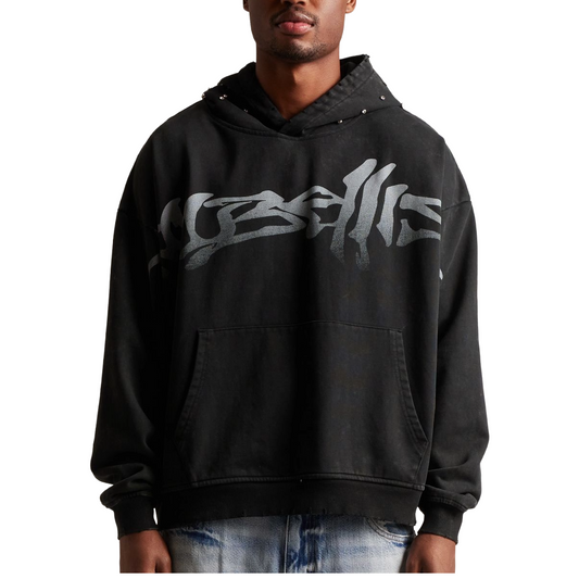 EMBELLISH LOGO HOODIE - BLACK