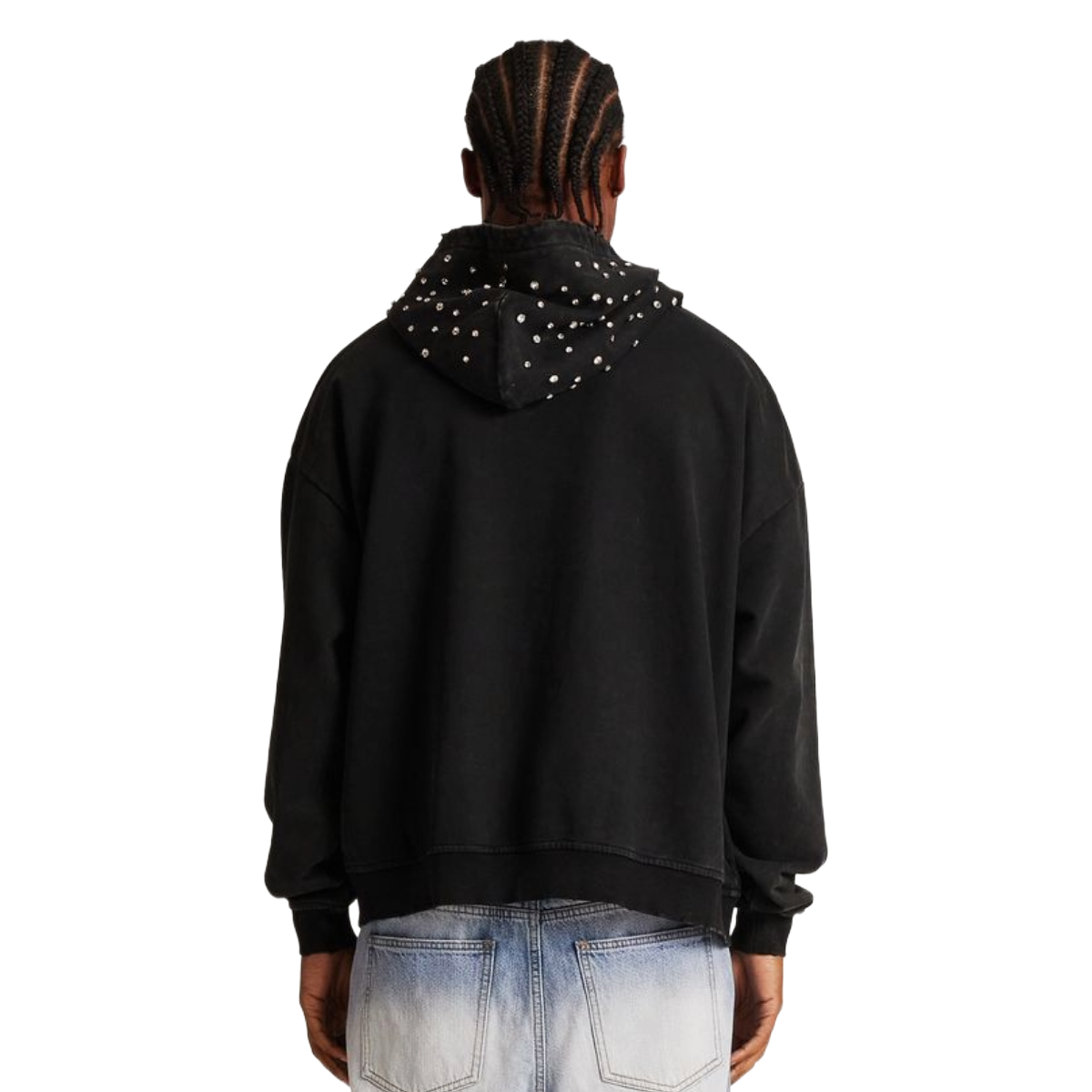 EMBELLISH LOGO HOODIE - BLACK