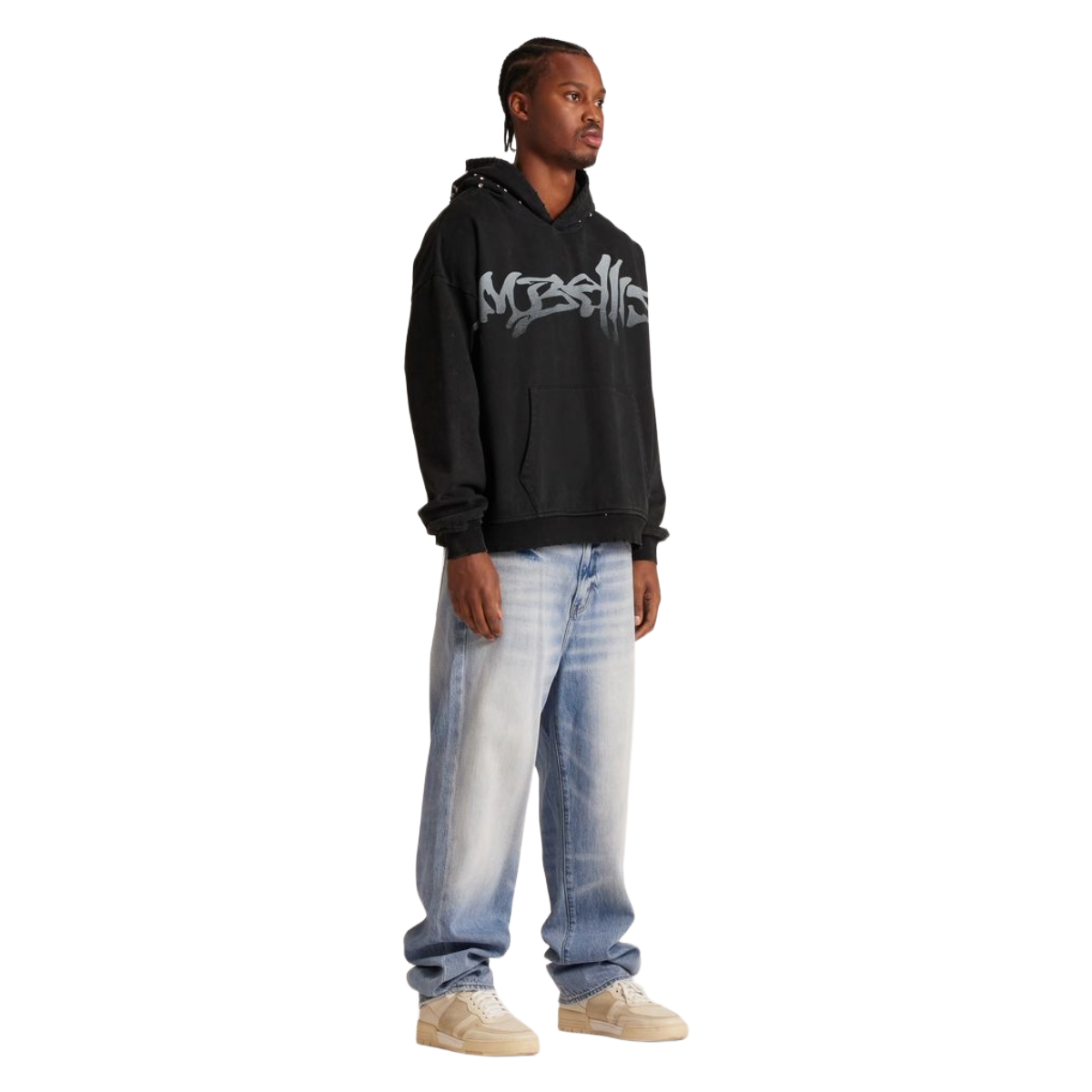 EMBELLISH LOGO HOODIE - BLACK