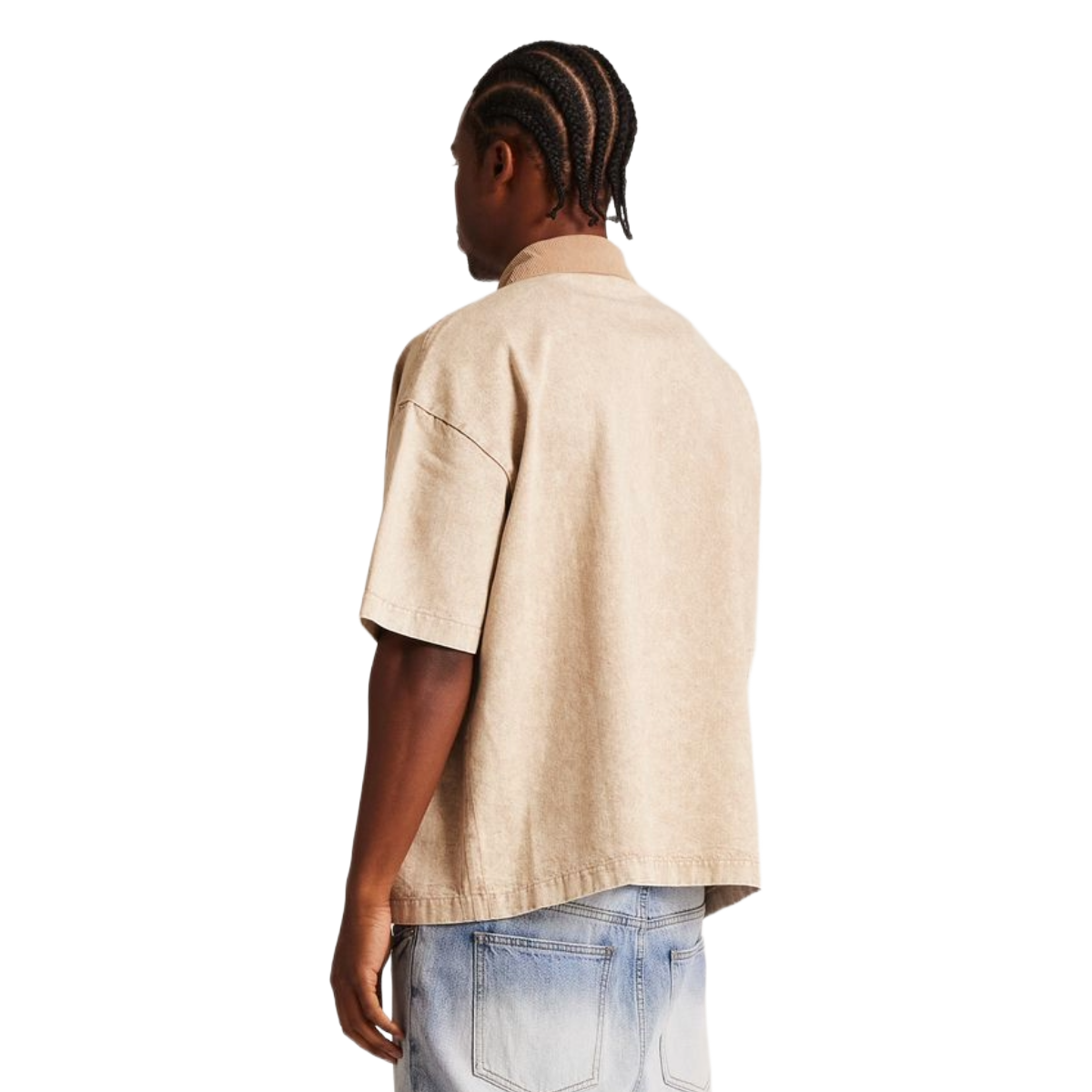 EMBELLISH LOGO POLO TEE - TAN