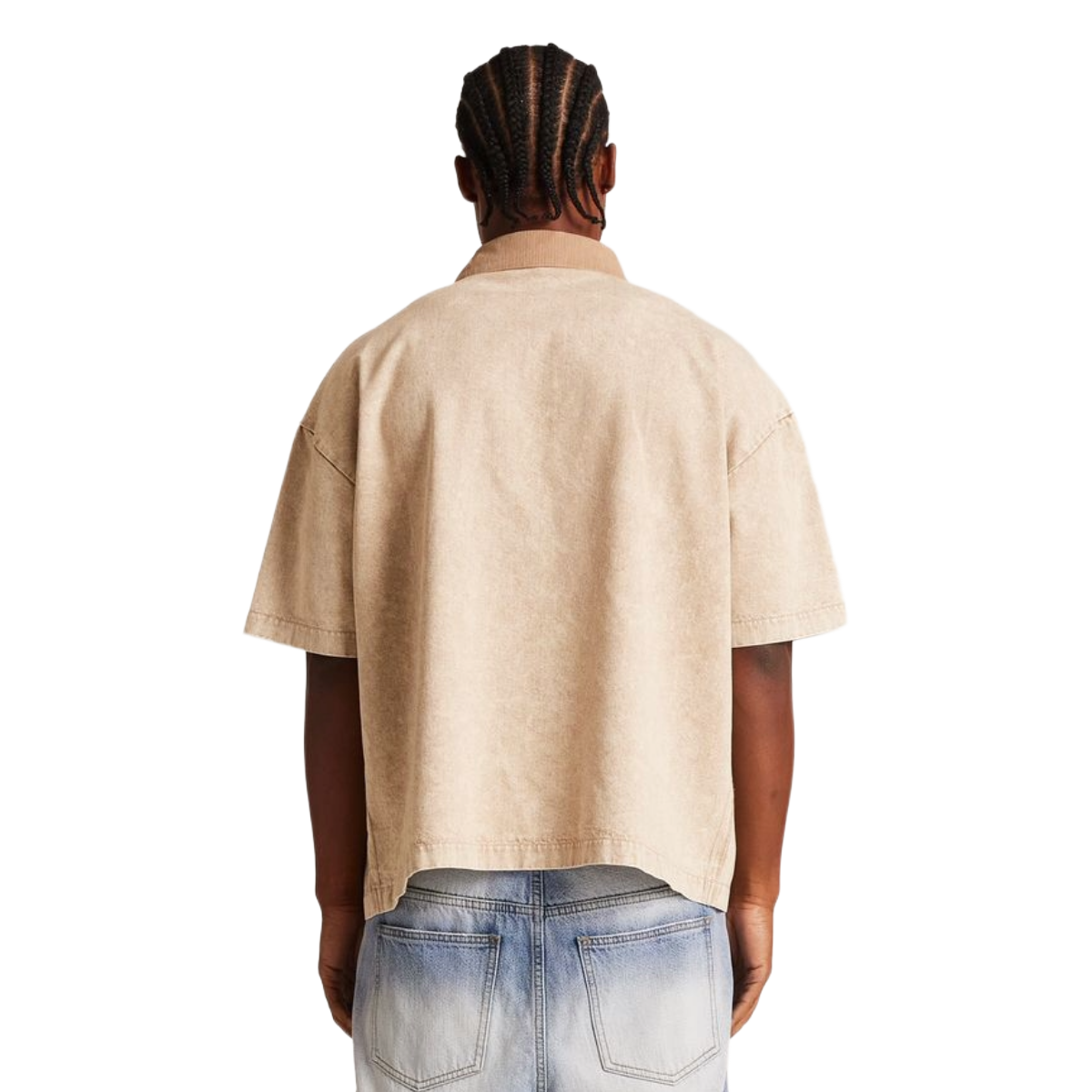 EMBELLISH LOGO POLO TEE - TAN
