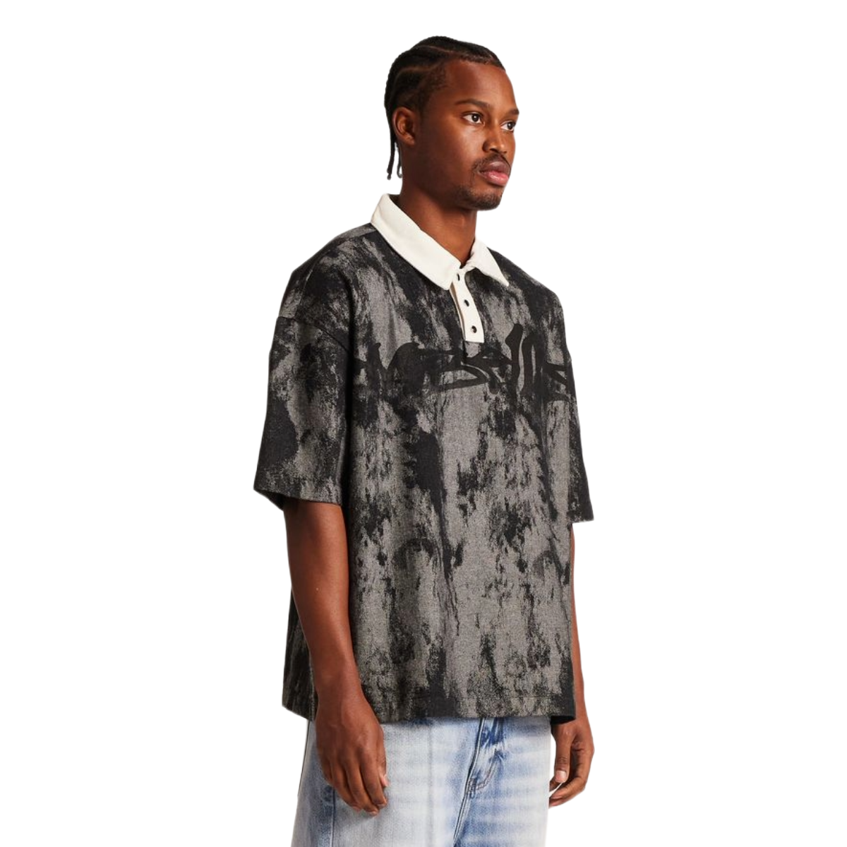 EMBELLISH LOGO POLO TEE - BLACK