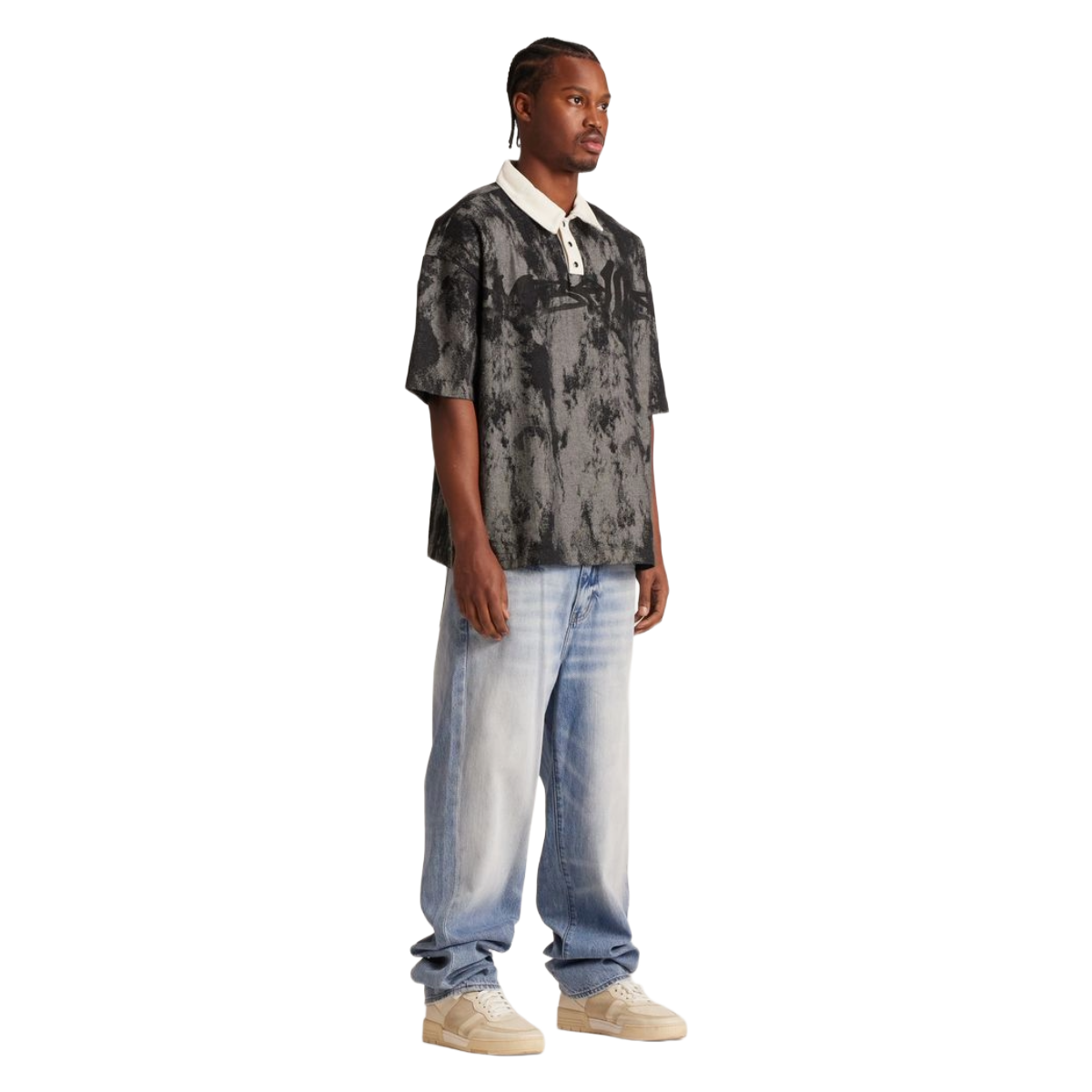 EMBELLISH LOGO POLO TEE - BLACK
