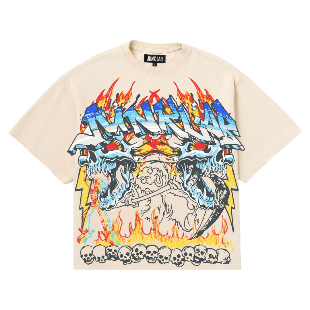JL "DISASTER" T-SHIRT (CREAM)