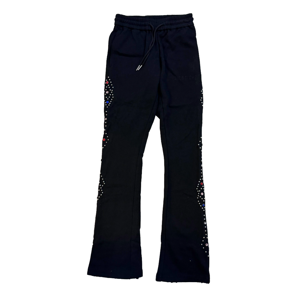 SILNT "MILKY WAY " VINTAGE BLACK STACKED SWEATS