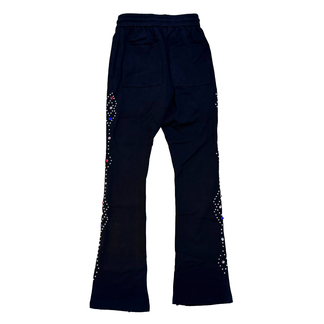 SILNT "MILKY WAY " VINTAGE BLACK STACKED SWEATS