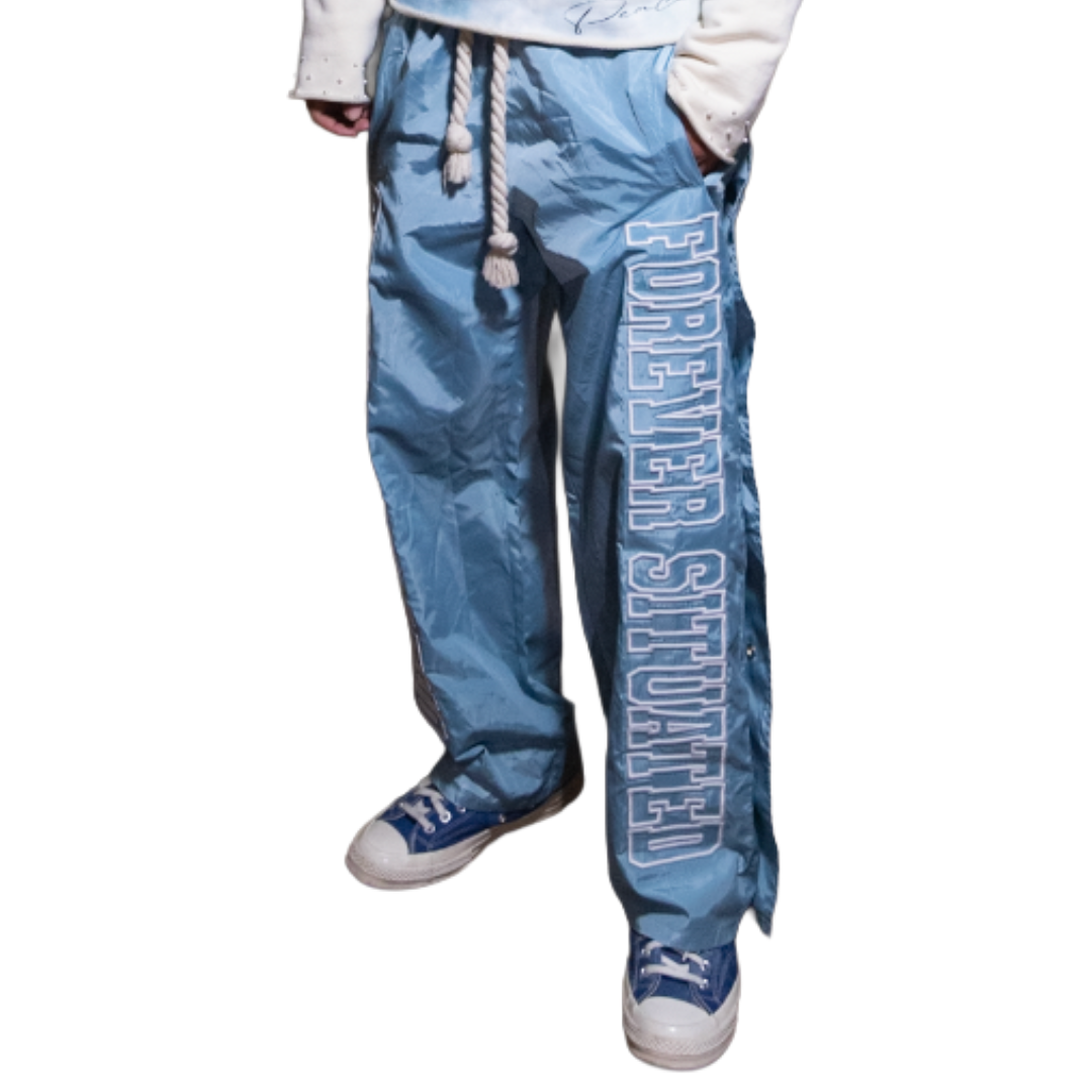 FS SKY BLUE NYLON TRACK PANTS