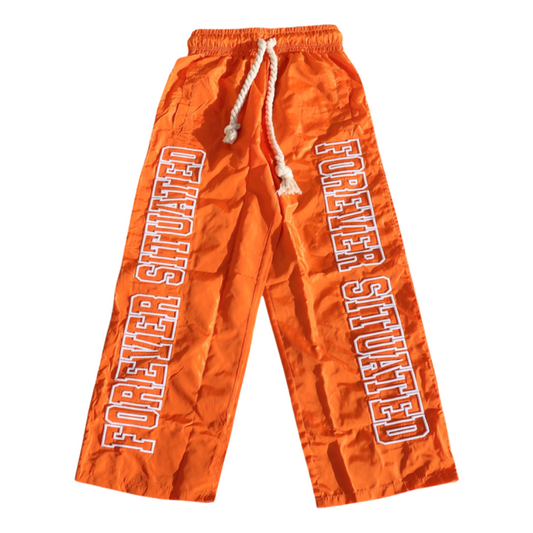 FS ORANGE NYLON TRACK PANTS