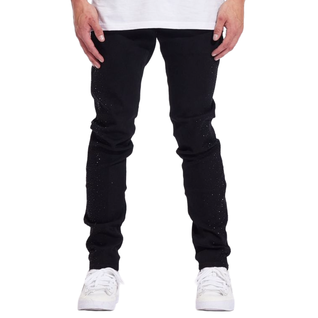 EMBELLISH FROST DENIM - BLACK