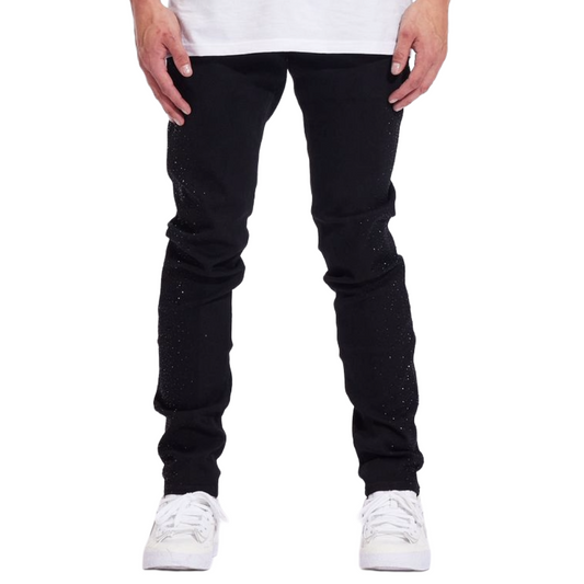 EMBELLISH FROST DENIM - BLACK
