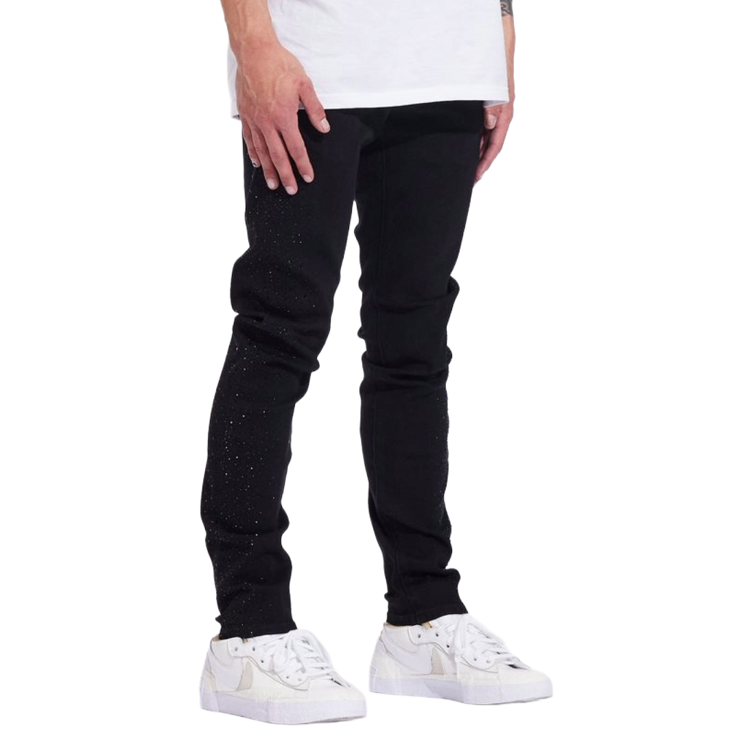 EMBELLISH FROST DENIM - BLACK