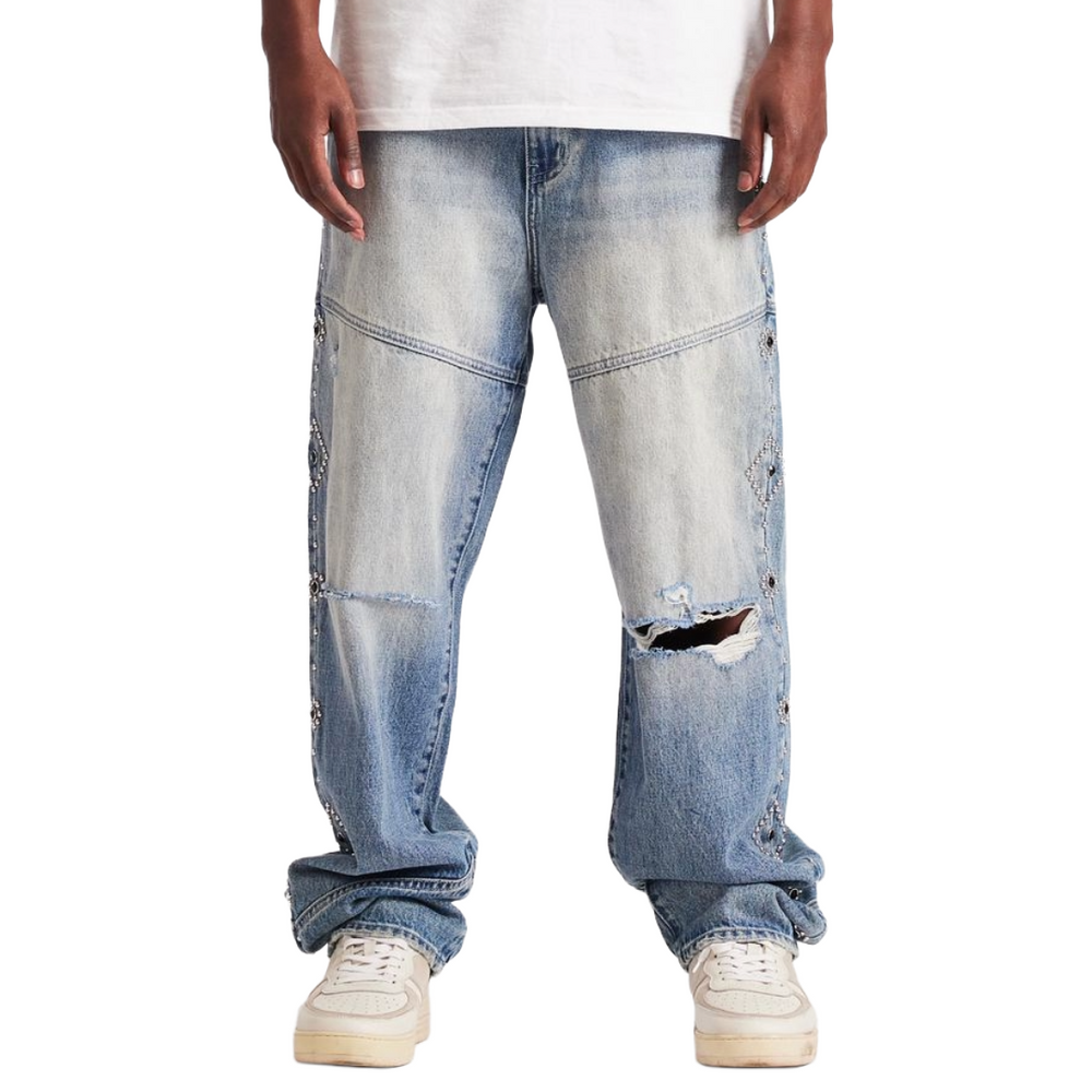 EMBELLISH FROSTLINE BAGGY DENIM