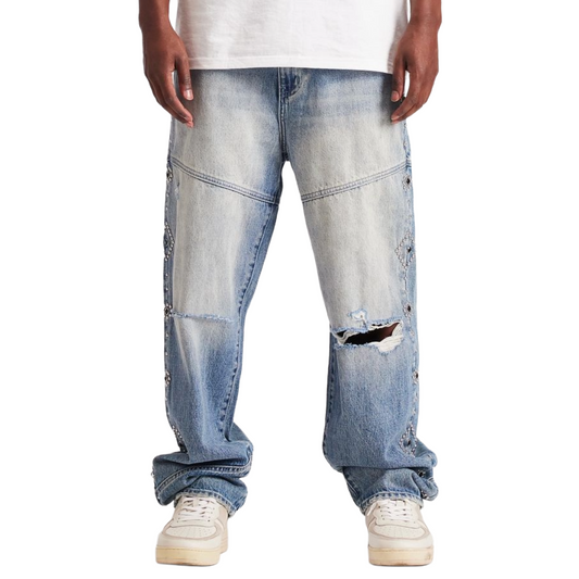 EMBELLISH FROSTLINE BAGGY DENIM