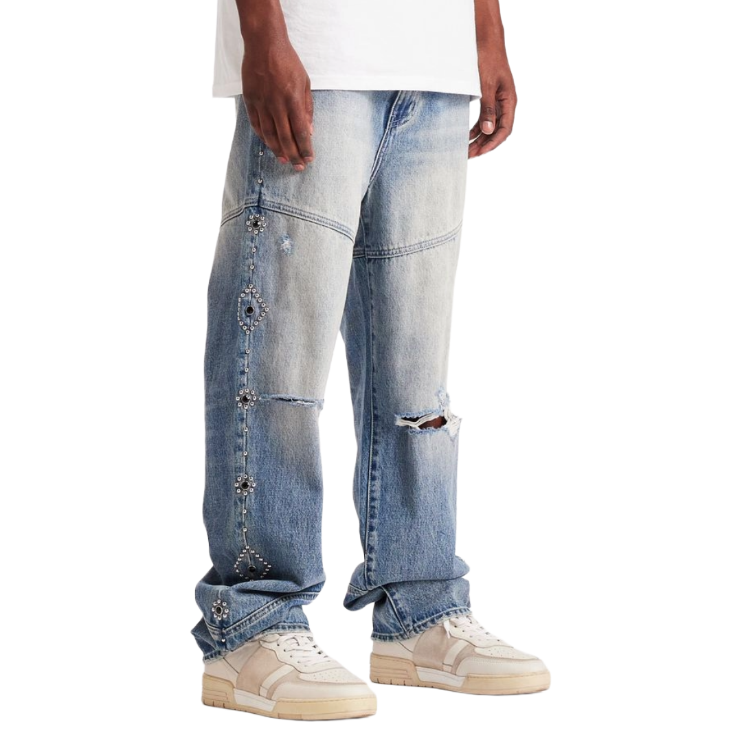 EMBELLISH FROSTLINE BAGGY DENIM