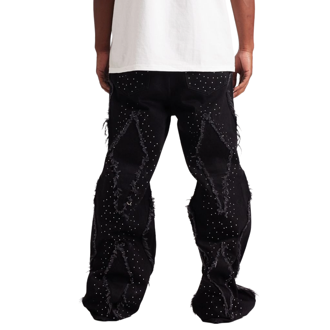 EMBELLISH ICON BAGGY DENIM - BLACK