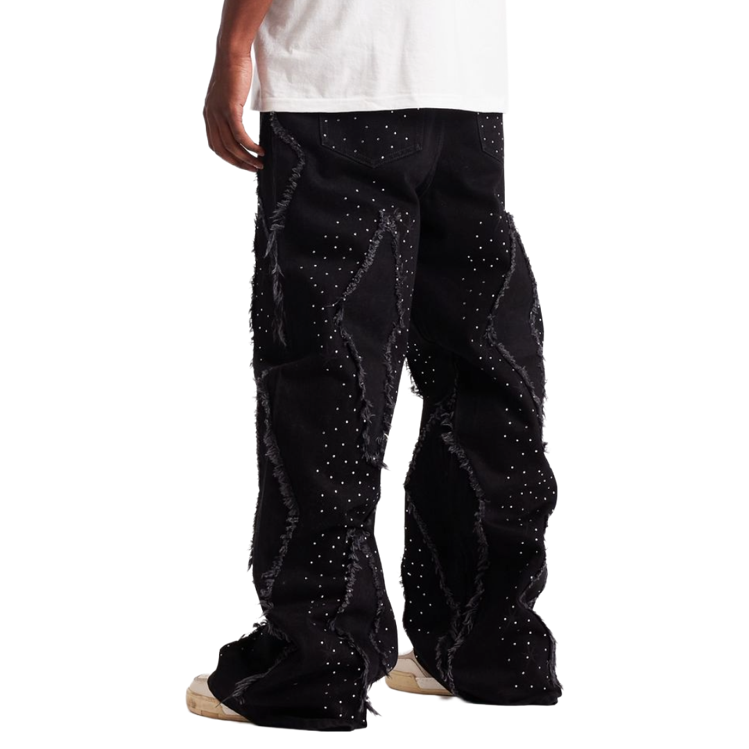 EMBELLISH ICON BAGGY DENIM - BLACK