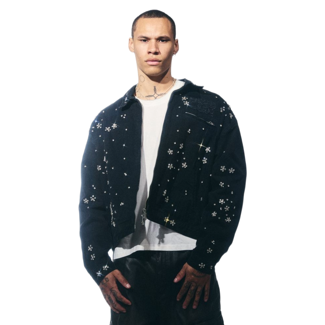 EMBELLISH CLEAN UP WORK JACKET - BLACK