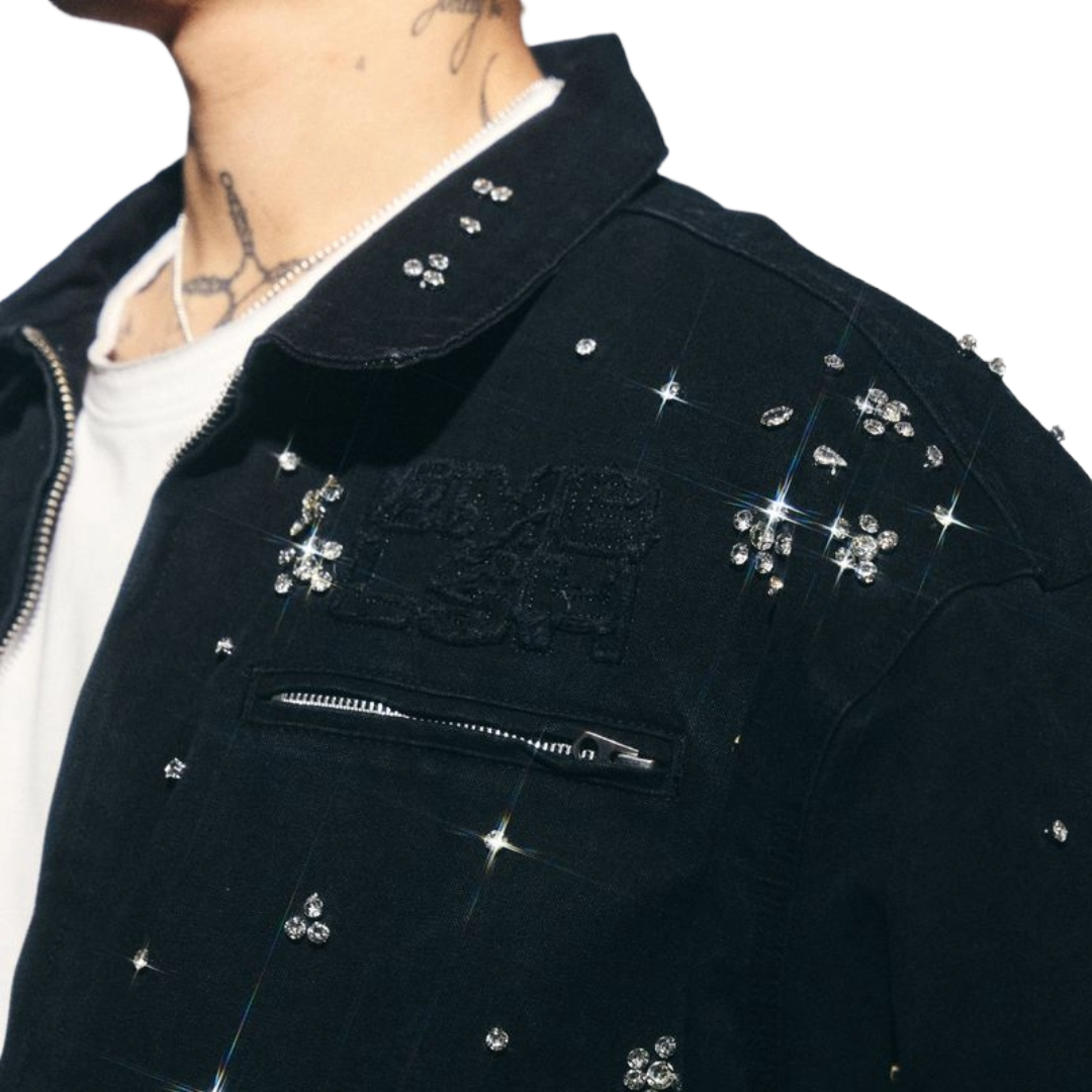 EMBELLISH CLEAN UP WORK JACKET - BLACK
