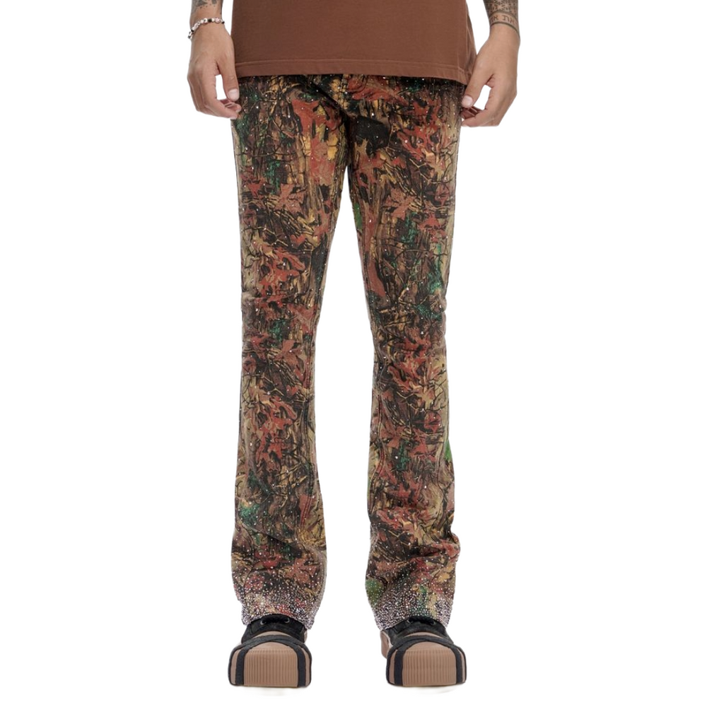 VALABASAS LEAF CAMO STACKED JEANS