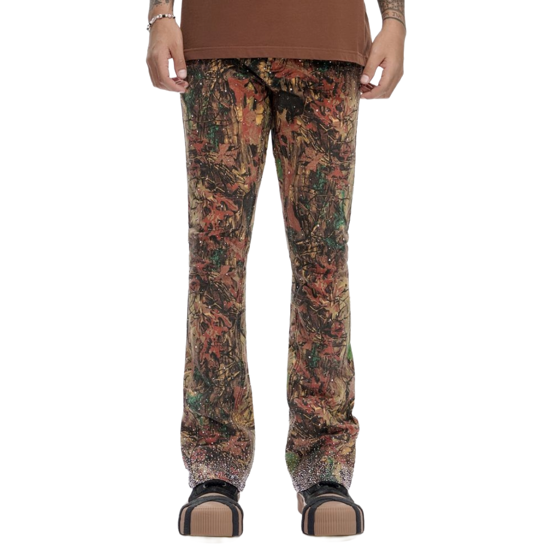 VALABASAS LEAF CAMO STACKED JEANS