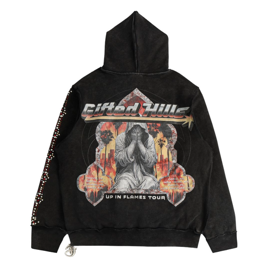 GFTD FLAME TOURS BLK HOODY