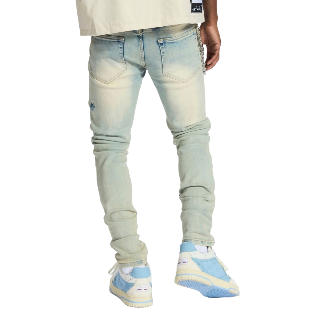 MELEE "MUSASHI" EMBOSSED JEANS (CLOUD WASH)