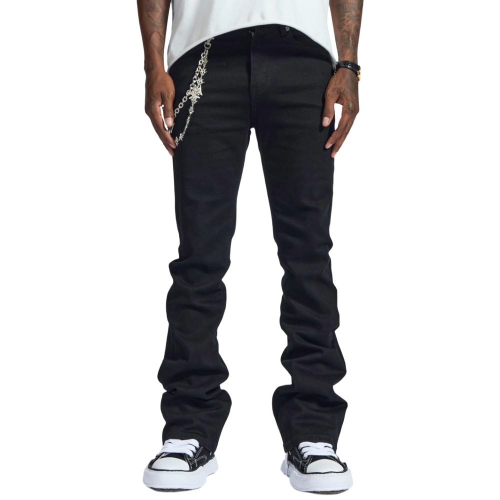 MELEE STACKED "NOCTIS" JEANS (JET BLACK)