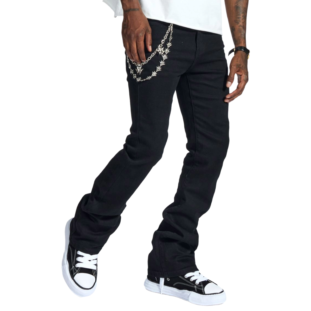 MELEE STACKED "NOCTIS" JEANS (JET BLACK)