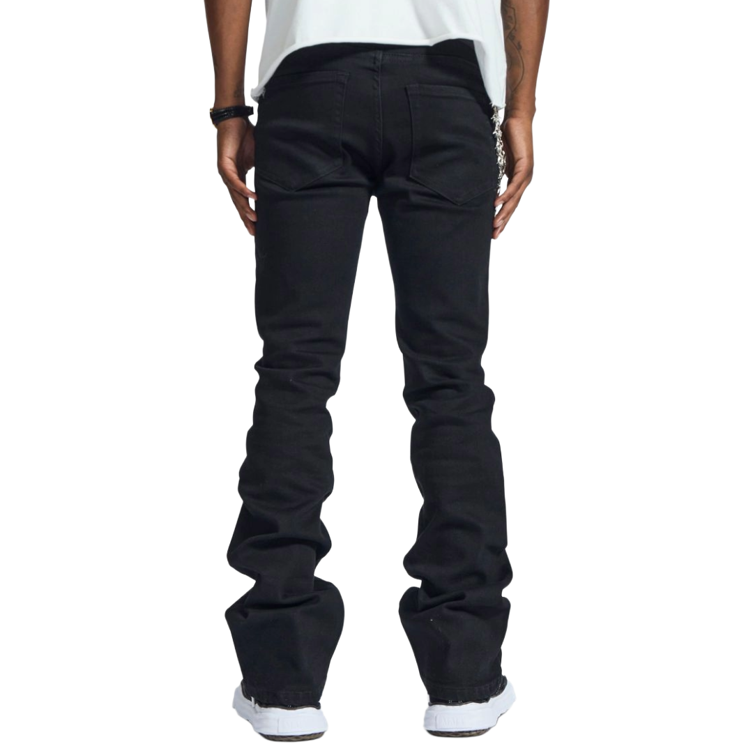 MELEE STACKED "NOCTIS" JEANS (JET BLACK)