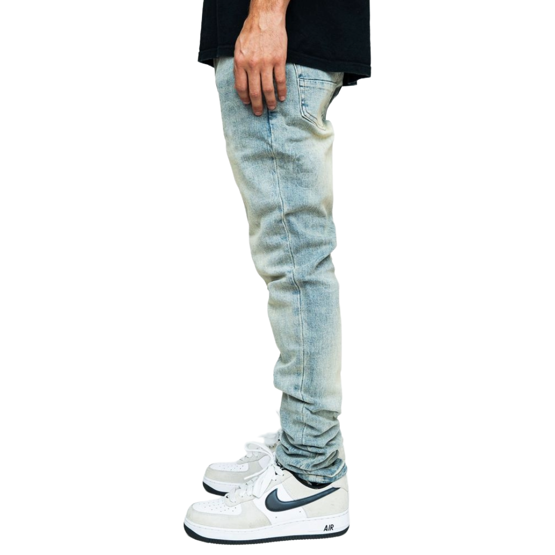 PD "SKULLS" BLUE SKINNY DENIM