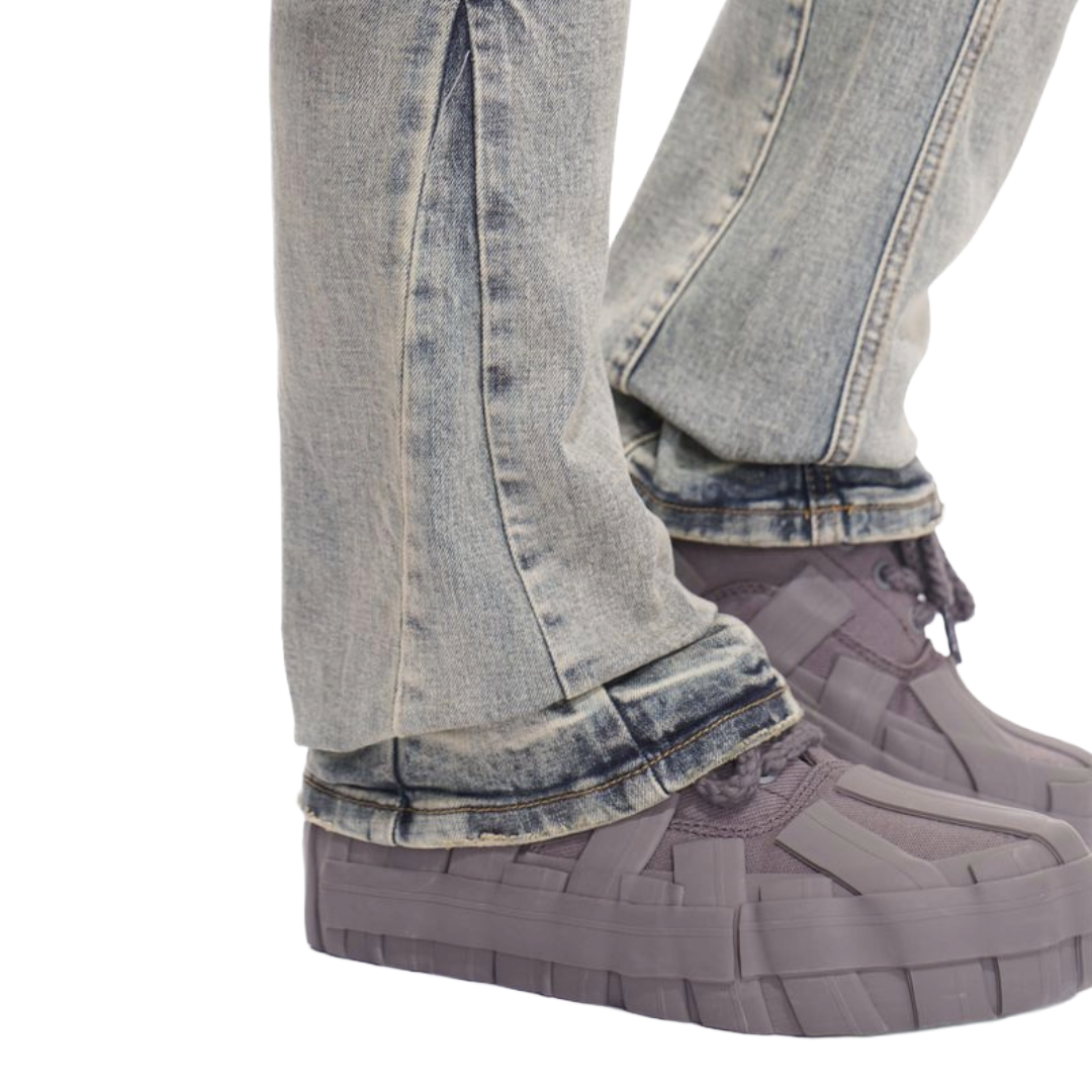 VALABASAS "FAX" LT BLUE WASH STACKED DENIM