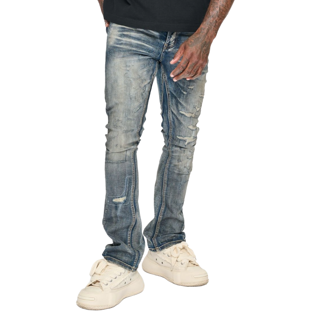 VALABASAS "HIBIT" VINTAGE BLUE STACKED FLARE JEAN