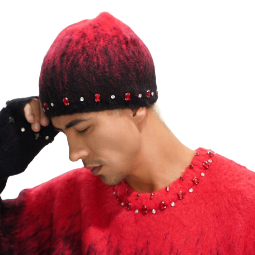 VALABASAS "TRIAGE" RED BEENIE