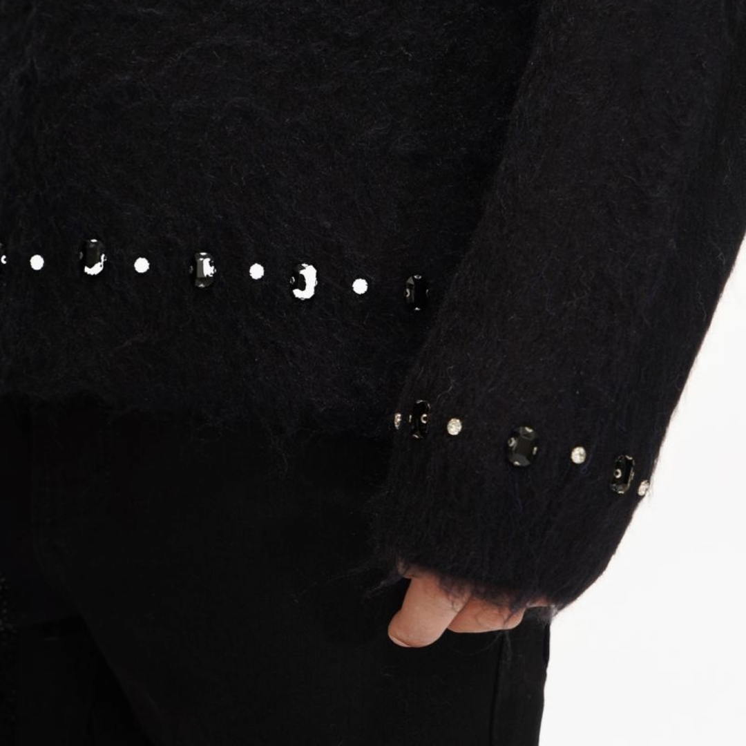 VALABASAS "ARRANGED" BLUE MOHAIR SWEATER