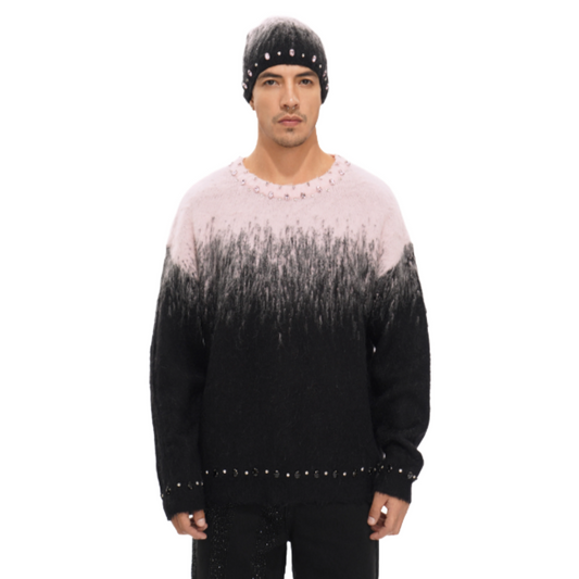 VALABASAS "ARRANGED" PINK MOHAIR SWEATER