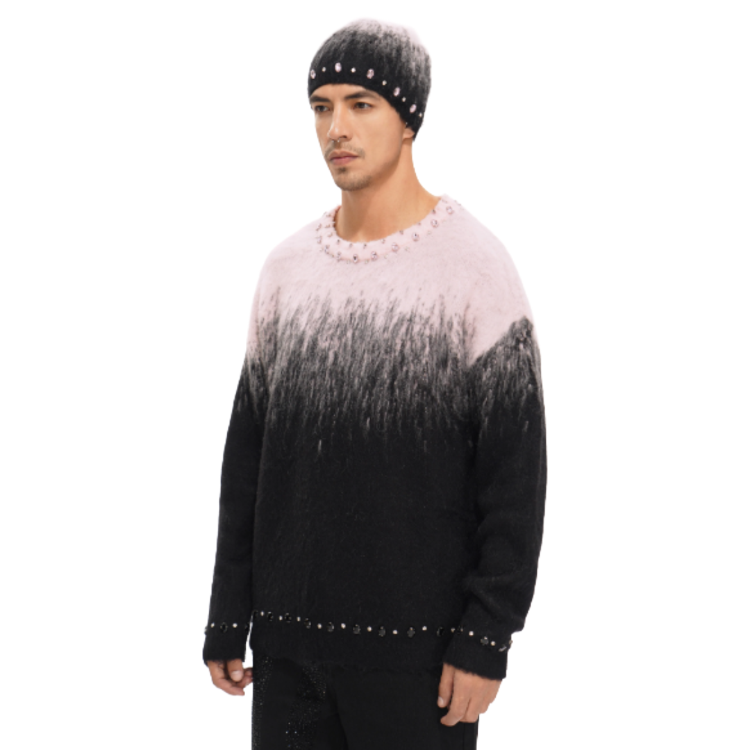 VALABASAS "ARRANGED" PINK MOHAIR SWEATER