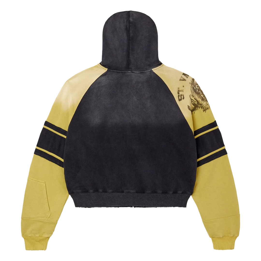 VALE LETHAL ZIP-UP HOODIE - BLACK/YELLOW