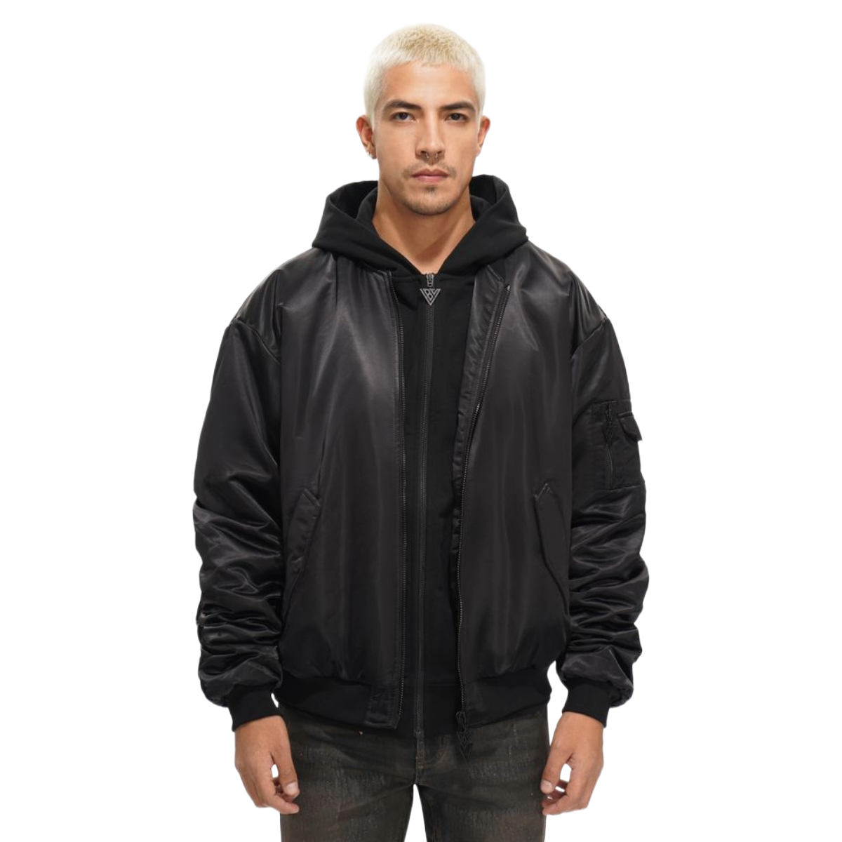 VALABASAS BLACK TRACEUR BOMBER JACKET