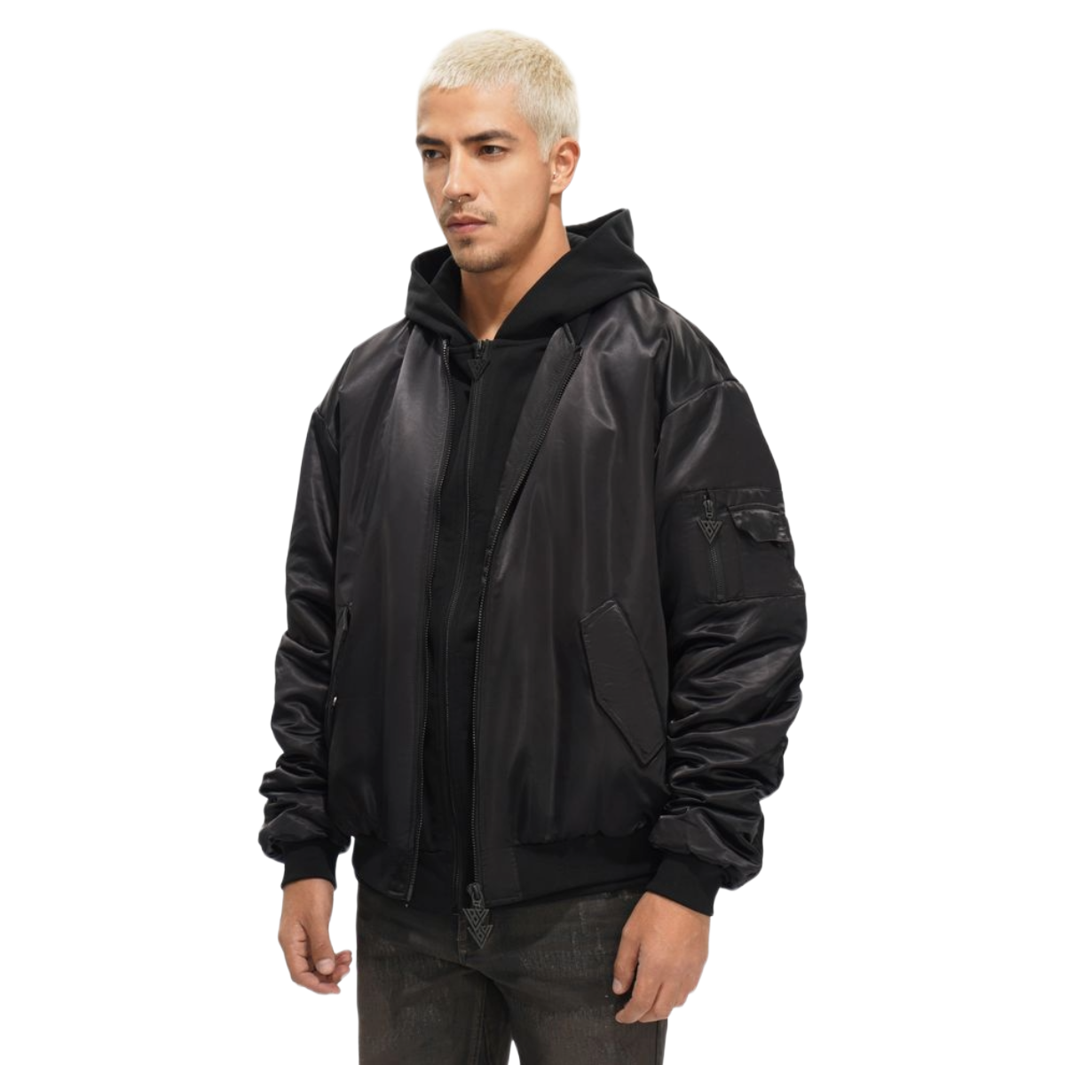 VALABASAS BLACK TRACEUR BOMBER JACKET