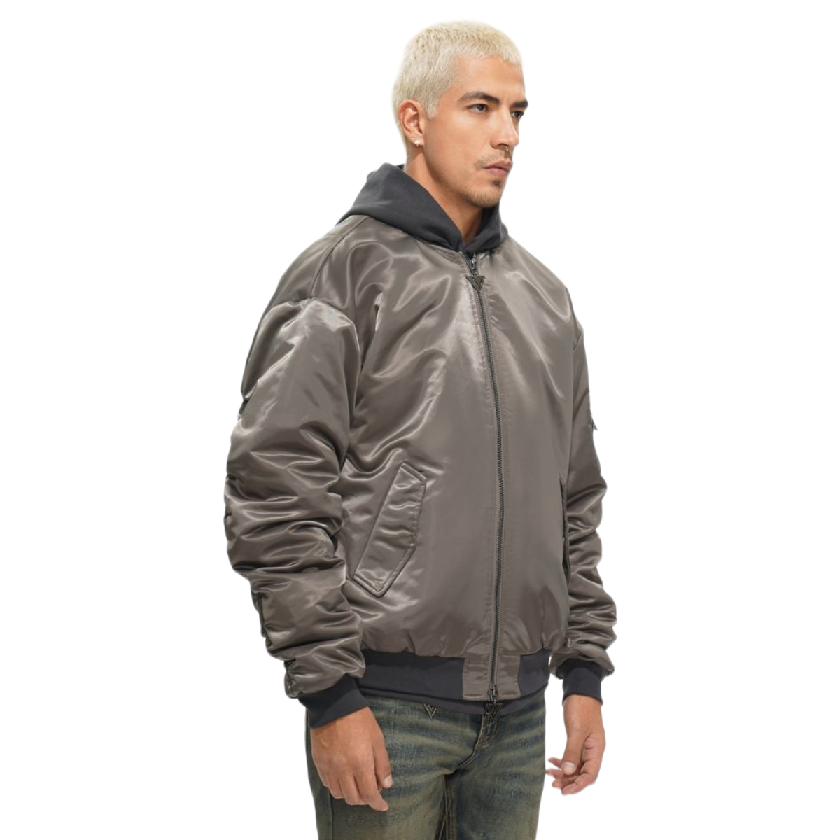 VALABASAS GREY TRACEUR BOMBER JACKET