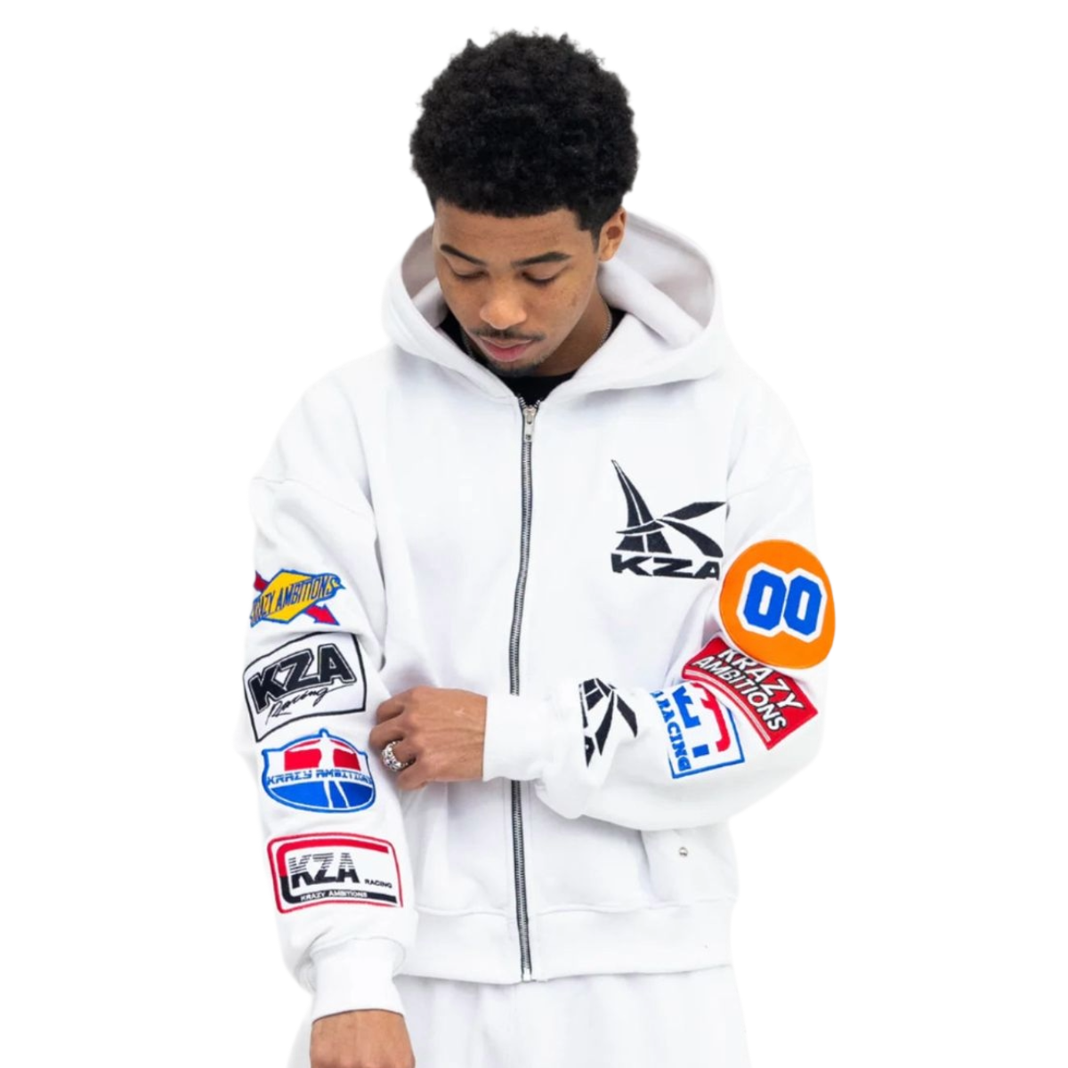 KRAZY AMBITIONS SPEED ZONE WHITE JACKET