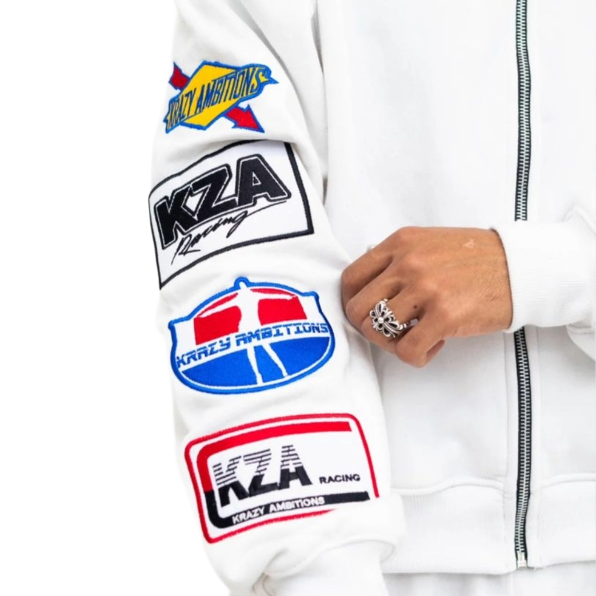 KRAZY AMBITIONS SPEED ZONE WHITE JACKET