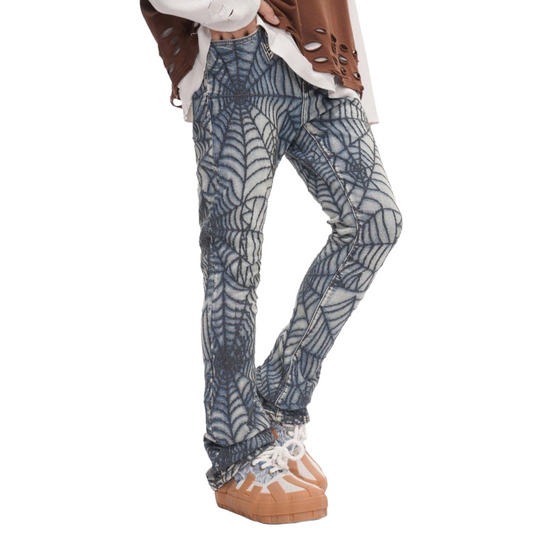 VALABASAS OPERATOR SPIDER LT BLUE STACKED FLARE JEAN