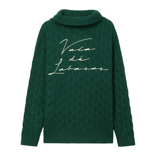 VDL DOMUS CABLE KNIT JACKET - GREEN