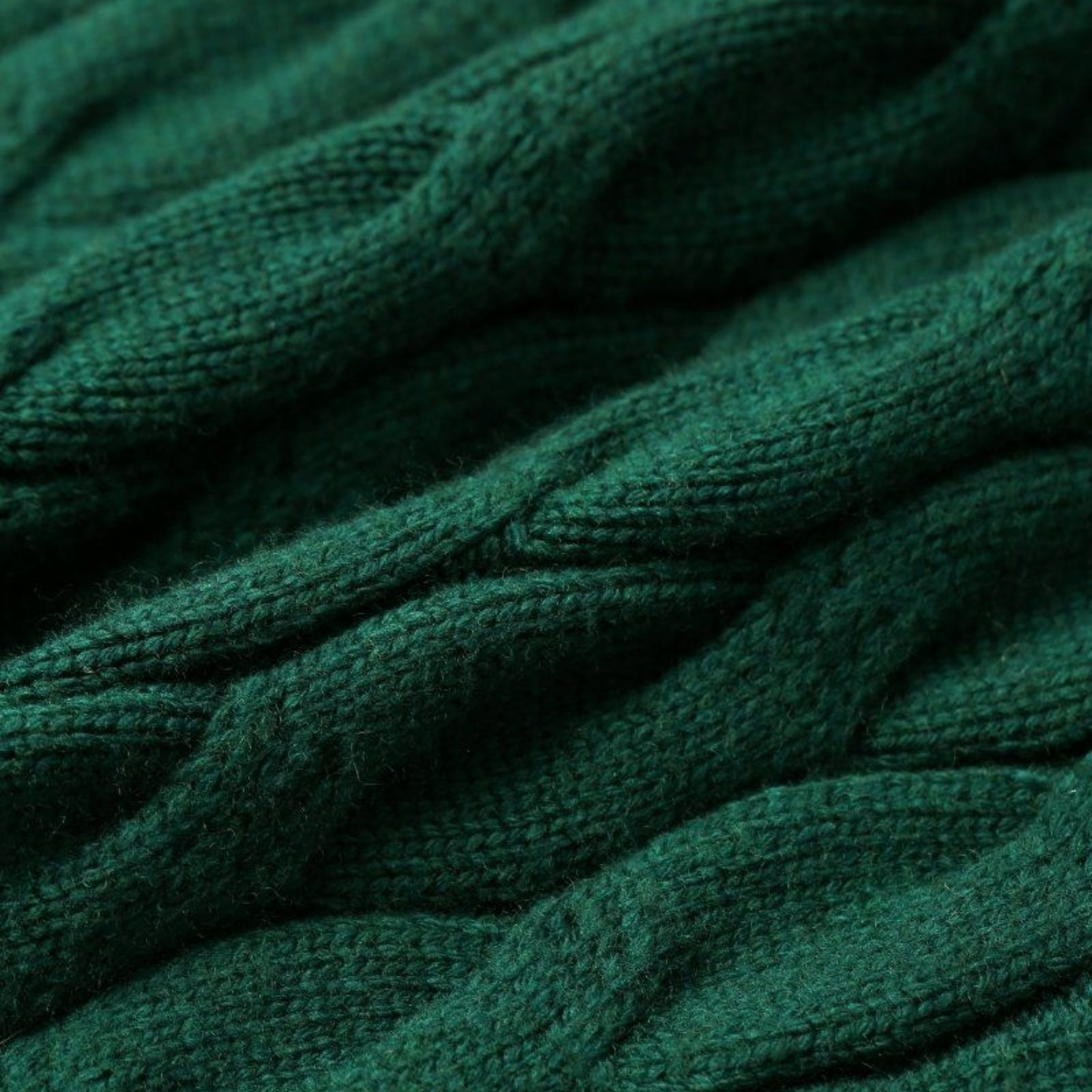 VDL DOMUS CABLE KNIT JACKET - GREEN