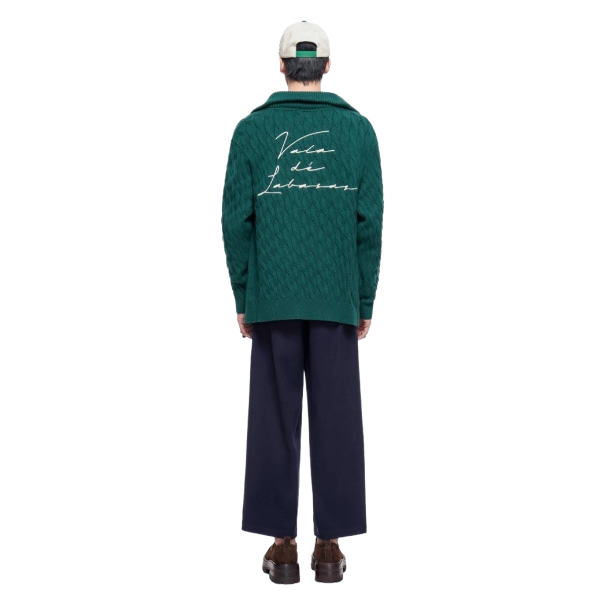 VDL DOMUS CABLE KNIT JACKET - GREEN
