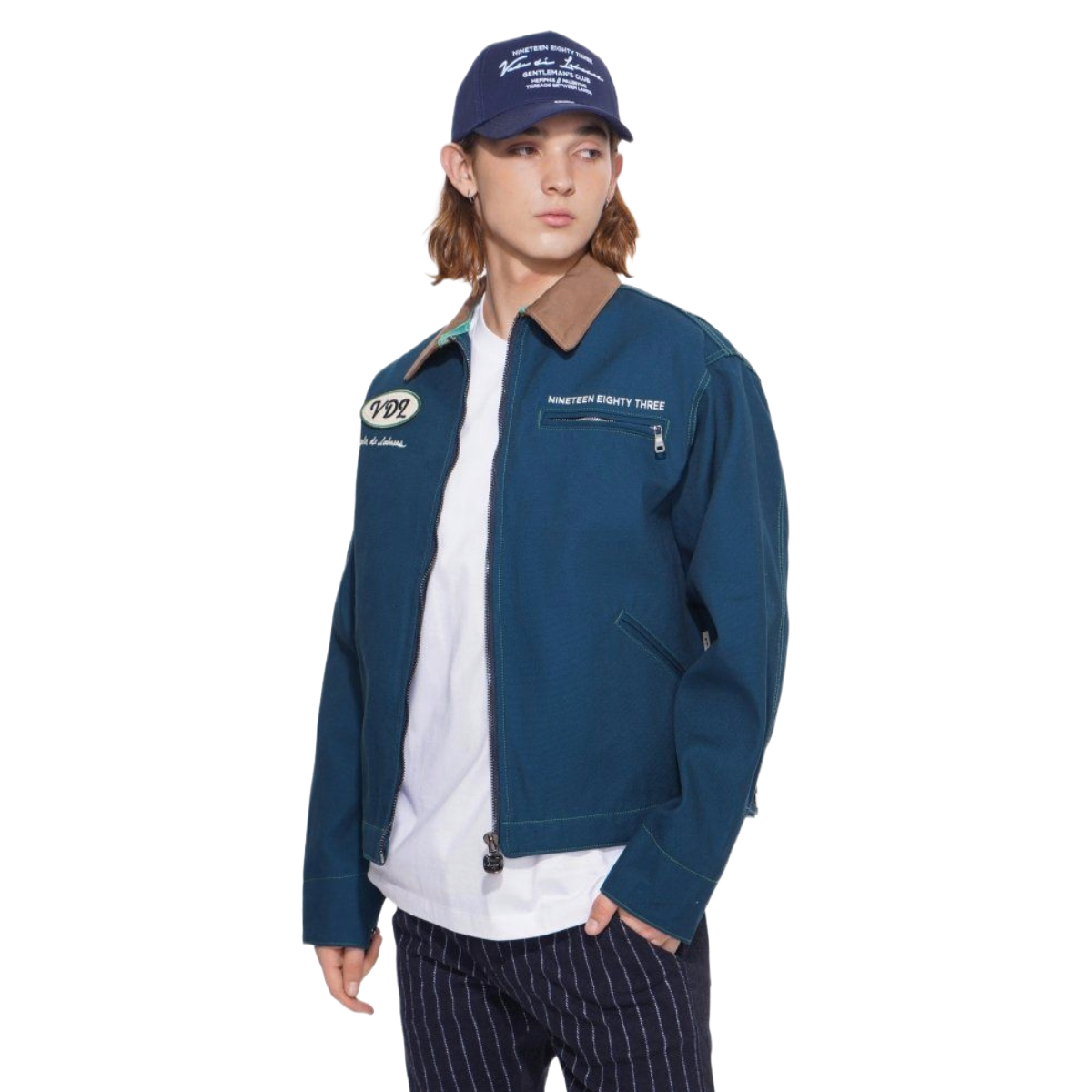 VDL ELAN CANVAS DENIM JACKET - NAVY