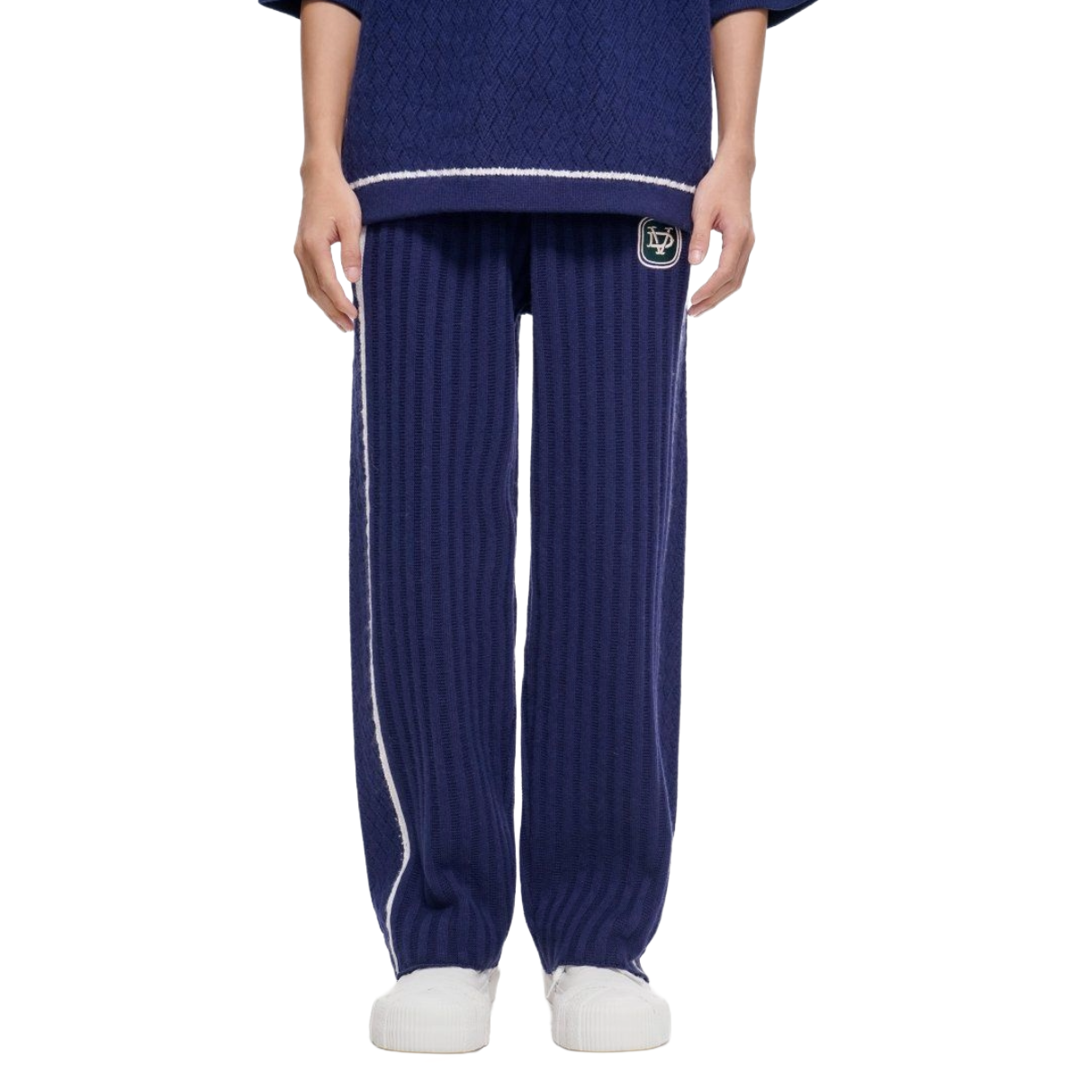 VDL TACTO KNIT PANTS - BLUE (CASHMERE BLEND)